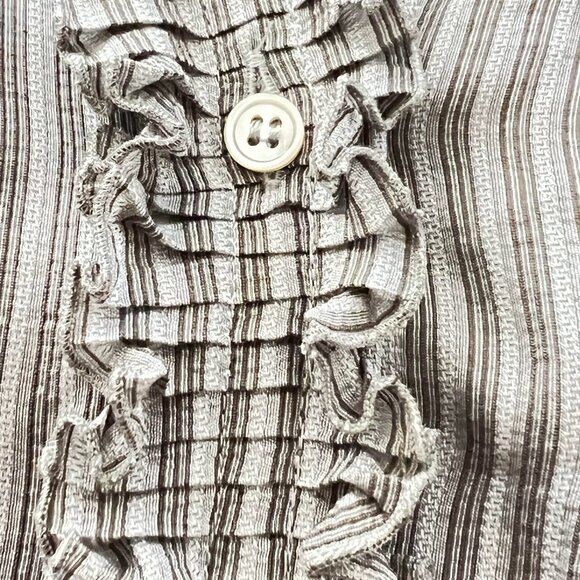 $869 Authentic ARMANI COLLEZIONI Made in ITALY Ruffled Sleeveless SILK Top Sz.10 - Picture 10 of 12